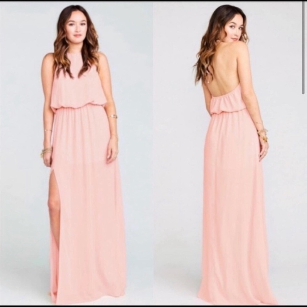 Show Me Your MuMu Heather Halter Dress Size Large Pink